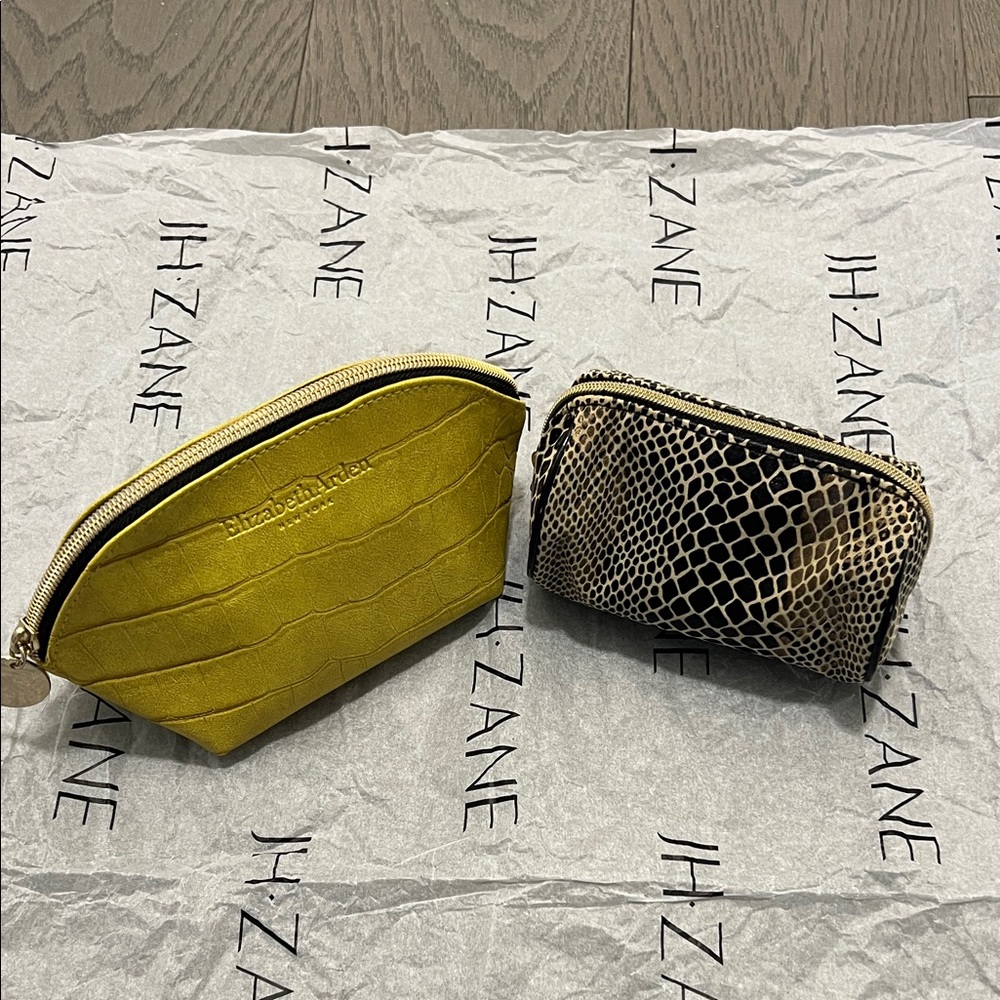 Elizabeth Arden Olive and Snakeskin Cosmetic Bag Duo